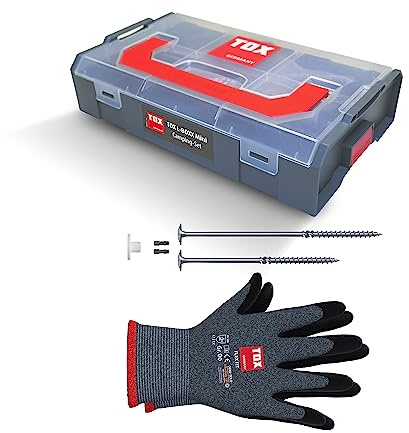 TOX L-BOXX Mini Camping-Set Zeltschrauben, 39-tlg. | Mit Zeltschrauben 8x160/8x220 mm, Unterlegscheiben, Handschuhen und Bits, 094901511