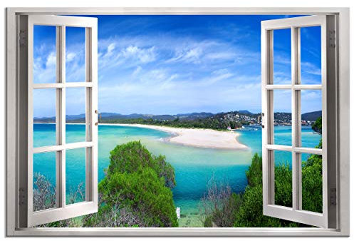 decomonkey Tableau Acoustique Nature Fenetre 120x80 1 Pièce Déco Bureau