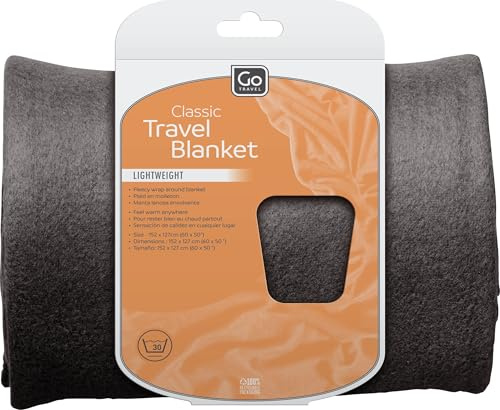 Go Travel Cosy Soft Lightweight & Rollable Washable Travel Blanket (Ref 466.101) (Dark Grey)
