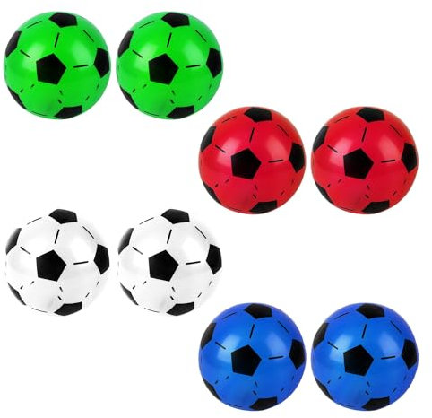 MEMOFYND 8 Pelotas Elásticas de Piel para Exteriores, Fútbol para Niños, Hinchable, de Playa, Adecuado para Natación en Verano, Juegos Deportivos, Suministros para Fiestas