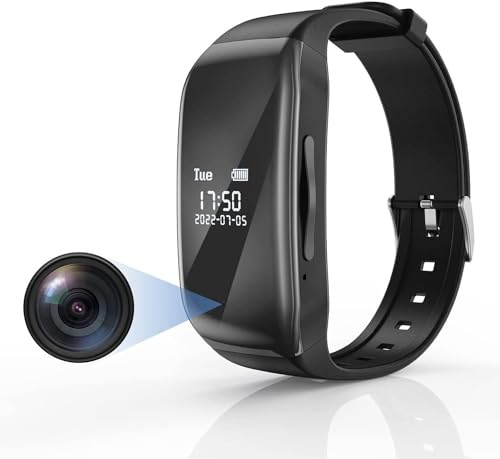 Schenke Cámara espía oculta, reloj de cámara oculta de 32 GB, portátil, pequeña cámara de seguridad oculta, cuerpo para mascotas, cámara HD 1080P para el hogar al aire libre, oficina, mini cámara