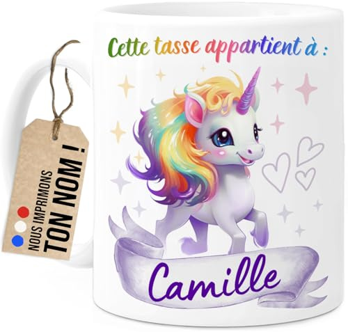 Tassenliebling® Einhorn Tasse personalisiert - Kindertasse mit Namen für Mädchen - Einhorn Geschenke - Weihnachtstasse - Personalisierte Geschenke Kinder - Kinderbecher aus Keramik 330ml