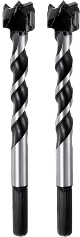 QUARKZMAN 2 Stück Forstnerbohrer 18mm, Holzbohrer Länge 125mm,YG8/C1 Wolframkarbid Twist Foster-Spiralbohrer mit Rundschaft für Möbelbau, Holzschnitzerei und Heimwerkerarbeiten