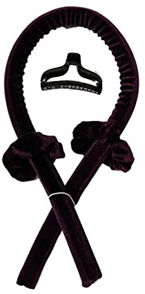 Heatless Curling Rod Headband Foam Iron Curler Ribbon Set, Silk Hair Rollers for Long Hair, No Heat Soft Curls, Portable DIY Tools for Women Girls - Great - Purple