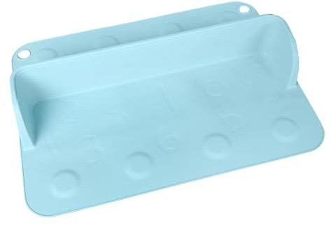 Jrifedptry Paraspruzzi per vasca da bagno, comodo paraspruzzi per doccia, con 8 ventose in silicone, presa forte, colore: blu