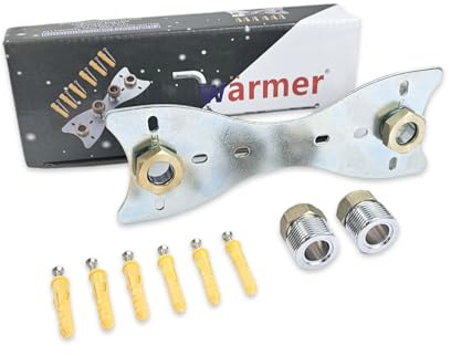 Kit de fixation de douche Wärmer System pour mitigeur de barre de douche avec connecteurs de 15x3/4 pouces