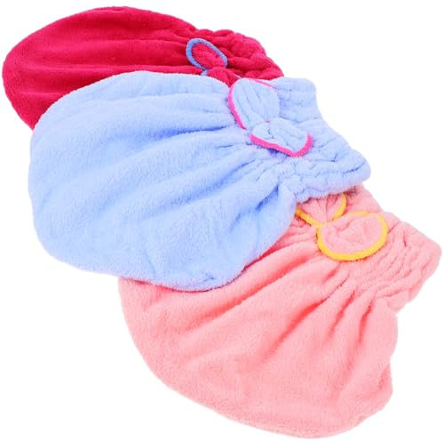 minkissy 3stücke Microfaser Haartuch Schnelltrocknend Duschtuch Rutschfest Haarwickel Superfeine Fasern Wasserabsorbierend Trockenhilfe Praktisch Für Reisen Und Fitnessstudio Haar-spa-haube