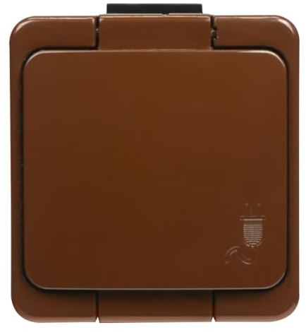 IP44 Aufputz Steckdose Schuko 1-fach, 2-fach, 3-fach, Ein/Ausschalter Serienschalter Wechselschalter Taster Kreuzschalter Feuchtraum Braun (Steckdose 1-fach)