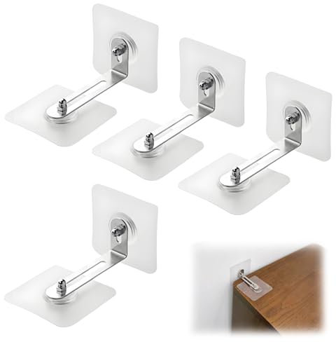 4 Pack Kippsicherung Möbel,Wandbefestigung Schrank,Wandbefestigung Ohne Bohren,Möbel-Wandanker,Schrank Wandbefestigung,Kippschutz Möbel Wandanker,Für Schrank Regal Kommode Belastbarkeit Babysicherheit