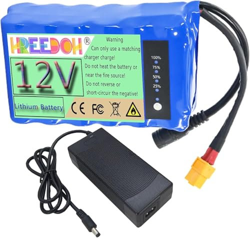 12V Li-ion Battery 18000mAh 22000mAh 24000mAh 30000mAh Lithium Battery for Baiting Boat Dragnet Boat with Charger and Power Display,12V30000mAh