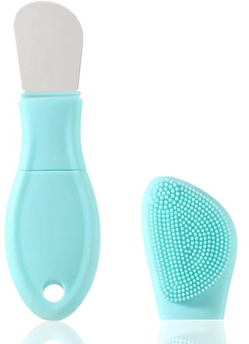 YUSAGO Herramientas de silicona para eliminar puntos negros de nariz, herramienta raspadora de puntos negros de doble cabeza, espátula facial exfoliante, cepillo de limpieza de poros para limpieza