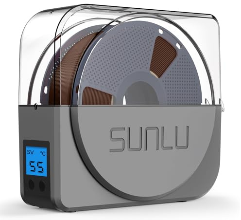 SUNLU Official Filament Trockner S1 PLUS with Fan, Feuchtigkeitsfreie Trocknerbox für 3D Drucker Filament, Einfach zu Verwendender Tragbarer, PLA PETG ABS TPU Filament Trockenbox SUNLU S1+, (Grau)