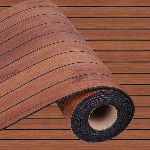 40x300cm 3D Wood Effect Self Adhesive Peel and Stick Wallpaper Wood Panels for Walls PVC Wall Panelling (2, Brown Wood)