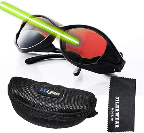 Professionella 180–540 nm laserskyddsglasögon OD6+ för grön laser 532 nm, UV/lila och blå laser, perfekt för lasergravyr och laserblekning, lämplig för 405 nm, 445 nm, 450 nm, 532 nm, för lasergravyr