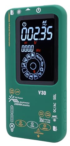Spacnana Photovoltaic Infrared Multimeter, High Accuracy Color Screen Portable Multimeter with Infrared Thermometer and 20000 Counts for Photovoltaic Systems and Solar Panels