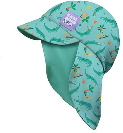 Bambino Mio, Gorro de baño Reversible con protección Solar UPF 40+ (0-6 Meses) para bebés y niños pequeños - COCODRILO ASTUTO, para niños y niñas