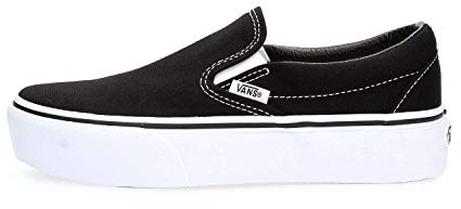Vans Damer klassisk slip-on plattform slip on sneakers, svart, 38 EU