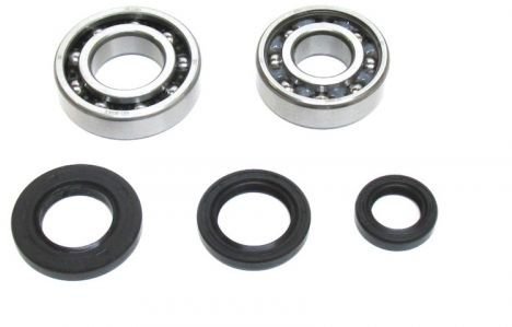 Kurbelwellenlager Set + Simmerringe passend für Aprilia SR 50 Di-Tech, TGB Bullet, Pegasus R50X, Sky 50 – 6204 C4, 6205, Wellendichtringe 24x43x6, 25x37x6, 17x27x6