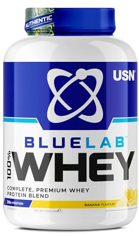 USN Blue Lab Whey Protein Powder: Banana - Whey Protein 2kg - Post-Workout - Whey Isolate - Muscle Building Powder Supplement With Added BCAAs