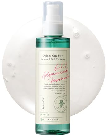 AXIS-Y Quinoa One Step Balanced Gel Cleanser - Deep Hydrating Makeup Remover Facial Cleansing Gel - Vegan Korean Skin Care Face Wash for All Skin Types (6.08 fl. oz.)