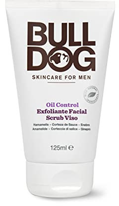 Bulldog Oil Control Face Scrub 125ml - Esfoliante Viso Uomo Specifico per Pelli Grasse all'Amamelide, Corteccia di Salice e Ginepro