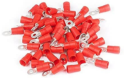 ERKO professional insulated ring cable lugs 100 pieces for M5 screws and wire size of 0.5 ÷ 1.0 mm², with polyamide insulation, manufactured according to DIN 46234