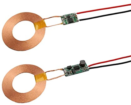 cogguee Kabelloser Sender und Empfänger mit Ladegerät, 12 V, 23 mm Entfernung, 5 V, 100 mA ~ 1,2 A Ausgang, 42 mm Spule