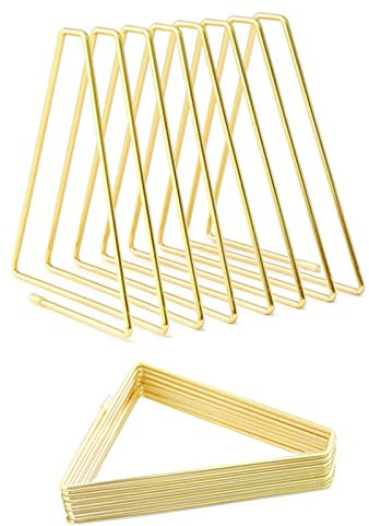 Forlush Metall Dreieck Bücherregal, Zeitschriften Halter, Dokumente Ordner Ständer, Geeignet zum Platzieren von Büchern und Dokumenten in Arbeitszimmer, Büro und Schlafzimmer (Gold)