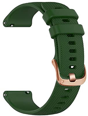 Wtukmo 18/20 mm Armband für Garmin Vivomove 3S/4S/HR/Forerunner 245 Smartwatch, Sport-Silikon, Schnellverschluss-Armband, Zubehör, Vivoactive 3 3t S40, Achat