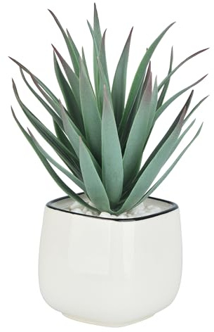 TOPSV Artificial Succulents in Pots - Small Fake Plants Mini Succulent Agave Faux Plants Indoor for Boho Bathroom Decor, Bedroom, and Coffee Table Office Farmhouse Decoration