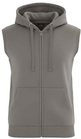 ROCK-IT Apparel Herrtröja med huva ärmlös, jacka med huva och dragkedja, fitness hoodie herr [storlekar S-4XL] sweatshirt träningsväst, pullover, tank top, Ultimate Grey XXL