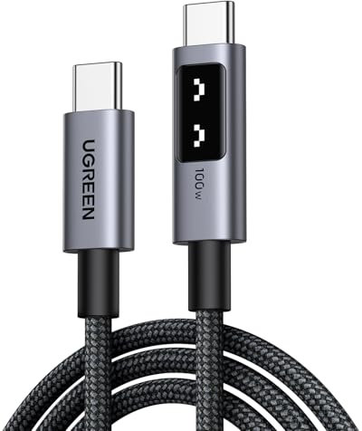 UGREEN Uno Cable USB C 100W, Tipo C Carga Rápida PD 3.0 Compatible con MacBook, Dell, iPad, iPhone 17 Pro Max Air/16/15 Plus Pro Max, Galaxy S25 Ultra S24 S23 S22, Pixel 9, etc. 0,5M