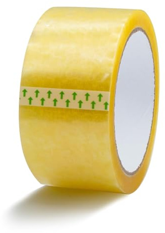 RAYLU PAPER® - Förseglingsrullar, slitstark och extra stark fraktförpackning självhäftande tejp, 66 meter x 50 mm bred (1 st ECO, transparent)