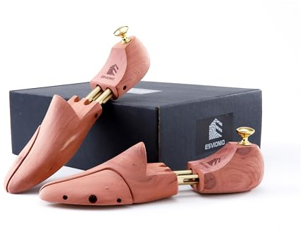 Esvioniq Herren Zedernholz Schuhspanner,verstellbare Holz Schuhspanner für Männer,Rote Zedernholz Schuhdehner mit Doppelschläuchen (1 Paar, EU 38-39)