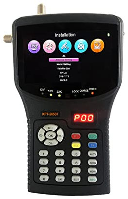 Détecteur de satellite, Détecteur de Satellite combiné portable 4.3 récepteur DVB-S2 + T2 + C 265ST + moniteur CCTV DVB-S/S2 MP4 Hevc (H.265) AVS/AVS + pour régler la télévision par satellite(265ST)