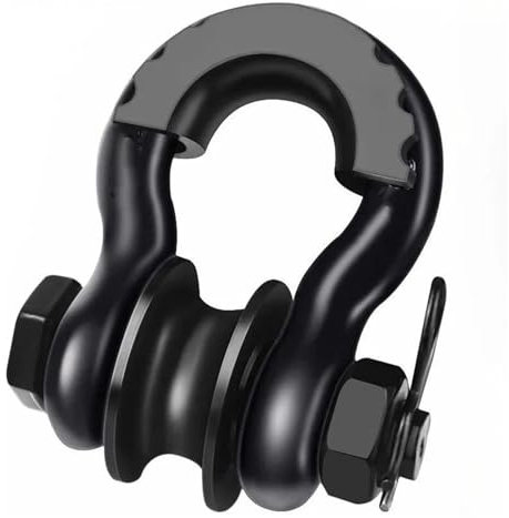 JBJXFAMAY Gancho para Remolque Grillete con Anilla En D De 3/4 Pulgadas 15 Toneladas 42 000 Libras Todoterreno 4 X 4 con Polea para Remolque Automóvil Barra de Remolque(Negro)