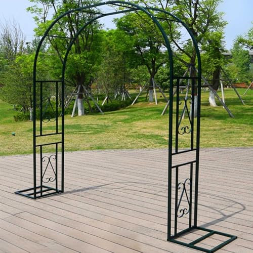 Arche Jardin Fer Forge Arche à Rosiers Treillis pour Plantes grimpantes 180cm 220cm 260cm 300cm Arche en métal Tonnelle de Jardin pour Extérieur Jardin Patio(Noir,W180 x H230cm)
