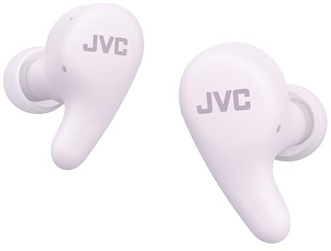 JVC HA-A23T-V Gumy Premium Wireless Earphones with Noise Cancellation, Bluetooth 5.4, Ambient Sound Mode, 26 Hours Playtime, Translucent Charging Case, USB-C, Purple