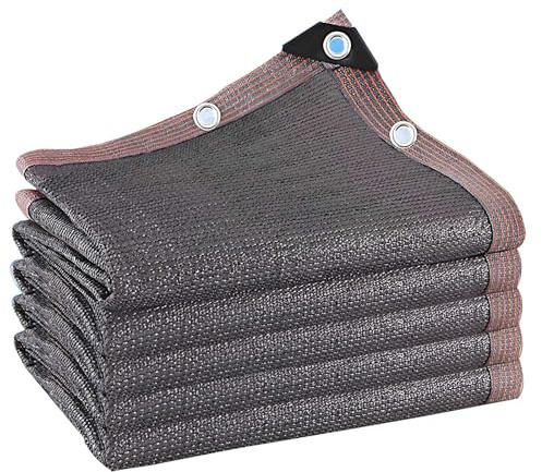 Generico Grigio Rete Ombreggiante con Occhielli Traspirante Panno Ombreggiante Antivento Impermeabile Tende da Sole Effetto Ombreggiante al 95% per Frutta Fiori Colture E Serre(4x4m)
