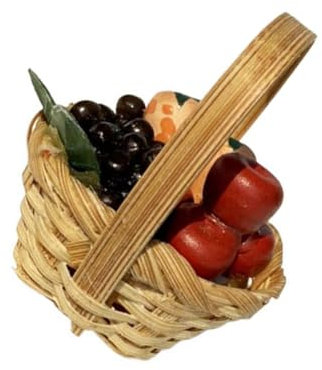 WEKAMOS 1stücke Miniatur Obstkorb Mit Lebensechten Früchten Dekoration Für Puppenhäuser Mädchen Spielzeug Und Stilvolle Für Schule Und Partys