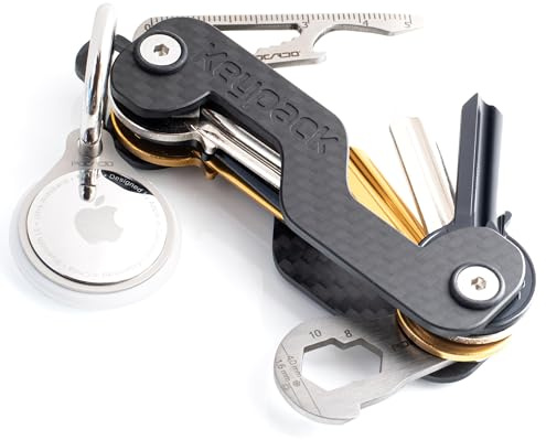 Keypack 4-i-1 presentset: Nyckelarrangör multiverktyg AirTag hållare smal plånbok