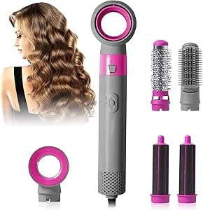 Bwaliffury Set Brosse Soufflante, Seche Cheveux Hair Styler 1000W,Air Styler Set, Fer a Boucler Ions Négatifs, Brosse Lissante Cheveux, Avec 5 Accessoires, 3 Températures, Pour Lisser Boucler 04