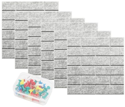 Gohytal Stor filt anslagstavla, självhäftande med 30 anslagstavlor, 6 stycken 30 x 30 cm, filtbräda, memotavlor, bulletinbräda, väggdekoration för kontor, kök, foton, memos, ljusgrå