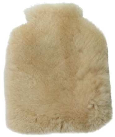 Sheep Dreams Bouillotte, 2 l, housse en peau d'agneau, élégante, douce et sûre, le cadeau parfait pour les jours froids, les tensions et les moments de bien-être, tannage naturel et certifié sûr