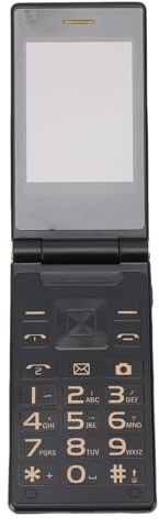 Plyisty Téléphone à Clapet, écran Intérieur de 3,0 Pouces, écran Extérieur de 1,8 Pouces, Double Affichage, Grands Boutons, Batterie 5900 MAh, Appareil Photo 1,3 MP, avec Lampe de Poche (Ternir)