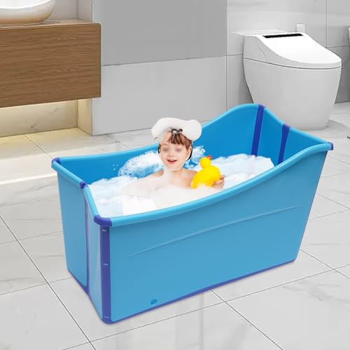 Gdetnysty Mobile Faltbare Badewanne Erwachsene Sauna Bad Klappbadewanne Wanne Massage Faltbar Wasserwanne Faltbadewanne Mit Abflussrohr 87x46x56,5 Cm FüR KinderbäDer Und Zum Schwimmen FüR Kinder