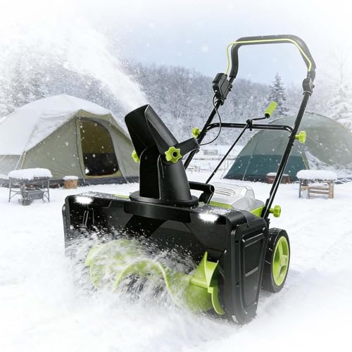 Souffleuse À Neige Professionnelle sans Fil 40 V, 3 500 W, Moteur sans Balais, Largeur De Déneigement De 51 Cm, avec 2 Batteries 4,0 Ah, pour Le Déneigement des Propriétés Résidentielles