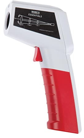 Nisbets Essentials Mini Infrared Thermometer DF673 Plastic, White | Delivers instant, non-contact temperature readings to prevent cross-contamination in busy commercial kitchens.