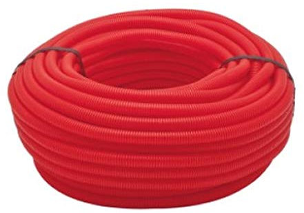 Tuyau Ondulé Rouge 16mm 50 mètres | Tuyau ondulé certifié AENOR utilisé pour la conduction de câbles électriques | Tuyau ondulé extérieur 16 mm | Conduit pour câbles électriques