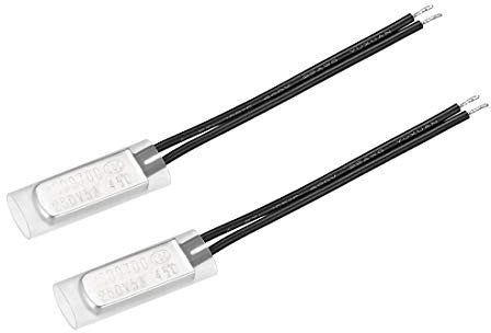 sourcing map 2 Stk. KSD9700 Thermostat 45℃ Normalerweise geschlossener Temperaturschalter Thermoschalter N.C 5A Temperaturregler aus Metall Bimetall